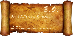 Bartánusz Ormos névjegykártya